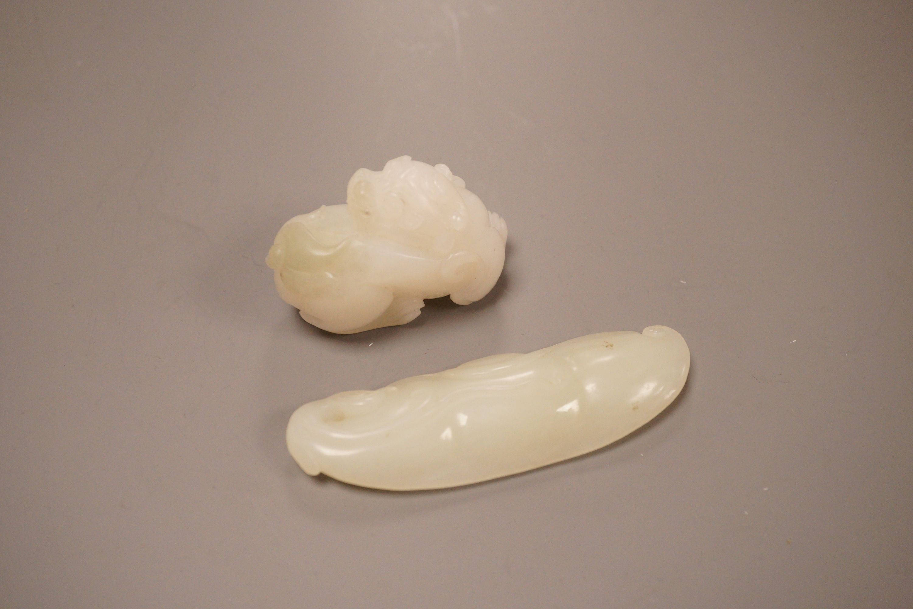 Two white Chinese jade carvings
